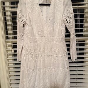 Sail to Sable White Long Sleeve Lace Dress